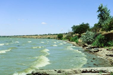 Terk edilmiş sahil, terk edilmiş sahil, güzel manzara, arka plan.