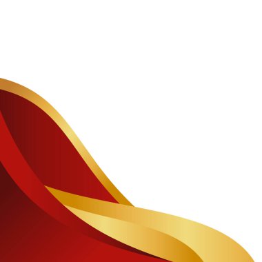 Kırmızı ve Altın Modern Lüks Eğri Sınır Dekorasyonu