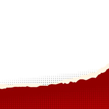 Yarıtonlu Kırmızı Yırtık Kağıt Kenarlığı