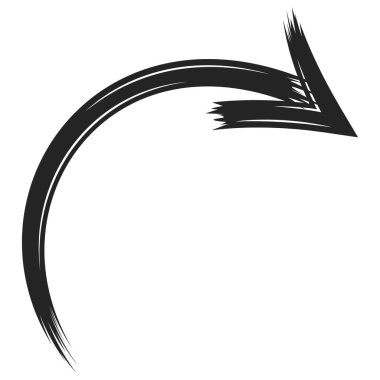 Retro Fırça Vuruşu Oku İşareti