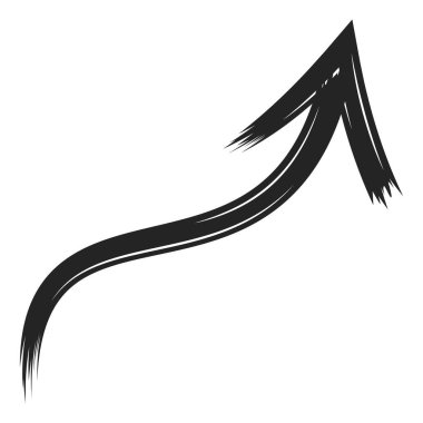 Retro Fırça Vuruşu Oku İşareti