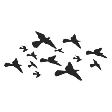 Illustration of a Flock of Birds Flying in the Sky