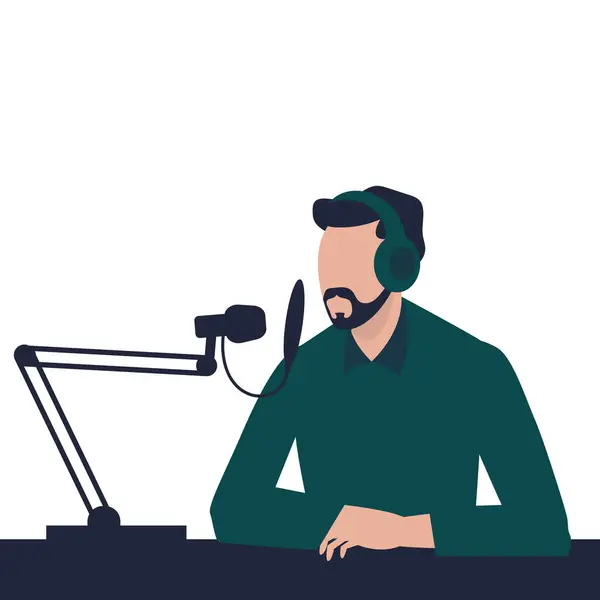 Podcast yapan insanlar. Uluslararası Podcast Günü İllüstrasyonu