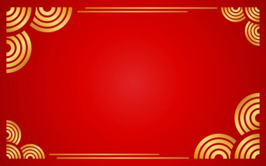 Altın ve Kırmızı Modern Ay Yeni Yıl Arkaplanı