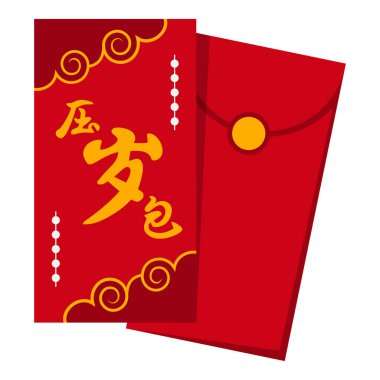 Çin Yeni Yıl Kırmızı Zarf İllüstrasyonu