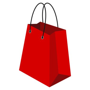 Kara Cuma Red Shopping Çanta İllüstrasyonu