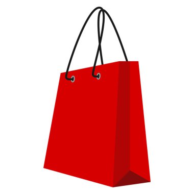 Kara Cuma Red Shopping Çanta İllüstrasyonu