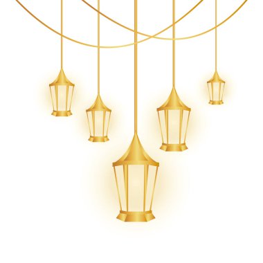 Islamic Gold Lantern Decoration clipart