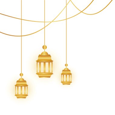 Islamic Gold Lantern Decoration clipart