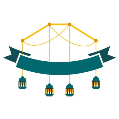 Yeşil ve Altın Minimalist İslami Ramazan Bayrağı