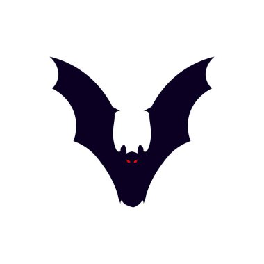 Kırmızı Gözlü Cadılar Bayramı Yarasası Silueti