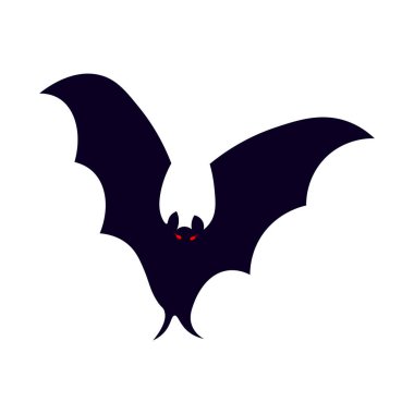 Kırmızı Gözlü Cadılar Bayramı Yarasası Silueti