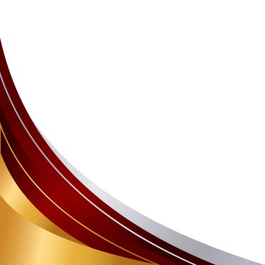 Kırmızı ve Altın Modern Lüks Eğrisi Çizgi Dekorasyonlu Sınır