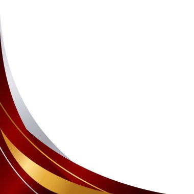 Kırmızı ve Altın Modern Lüks Eğrisi Çizgi Dekorasyonlu Sınır