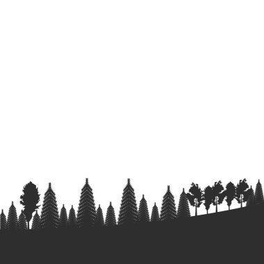Düz Orman Peyzajı Silueti
