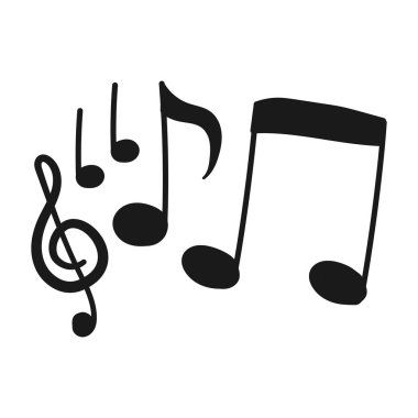 Düz Müzik Notaları İllüstrasyonu
