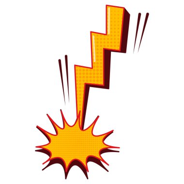 Retro Komik Gök Gürültüsü Süslemesi