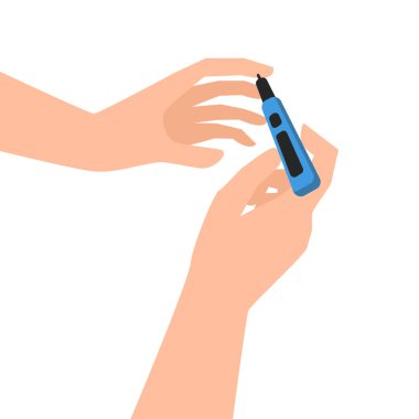 Kan Tutma Testi Dünya Diyabet Günü İllüstrasyonu