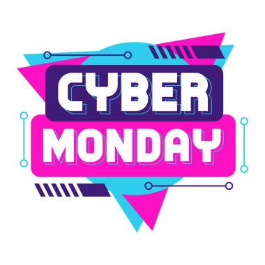 Soyut Modern Siber Pazartesi Etiketi Bayrağı