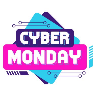 Soyut Modern Siber Pazartesi Etiketi Bayrağı