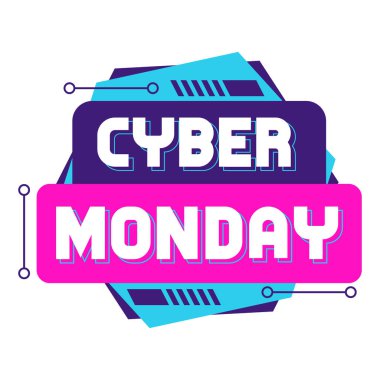 Soyut Modern Siber Pazartesi Etiketi Bayrağı