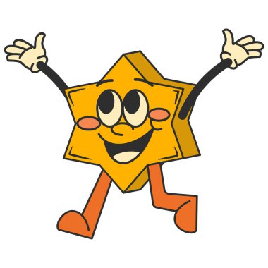 Retro Neşeli Karakter Çizimi