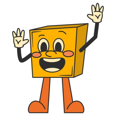 Retro Neşeli Karakter Çizimi