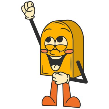 Retro Neşeli Karakter Çizimi