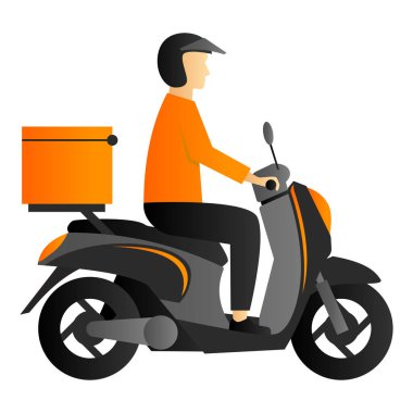 Yiyecek teslimatçısı Scooter sürüyor.