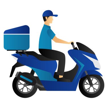 Yiyecek teslimatçısı Scooter sürüyor.