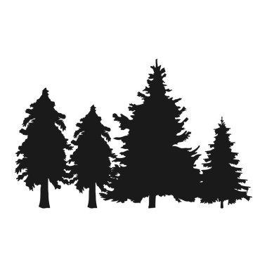 Düz Minimalist Noel Ağacı Silüeti