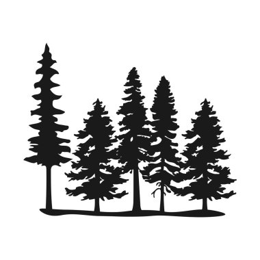 Düz Minimalist Noel Ağacı Silüeti