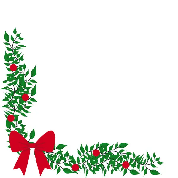 Kırmızı ve Yeşil Çağdaş Noel Dalları Köşe Dekorasyonu