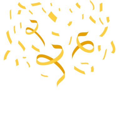 Soyut Sarı Konfeti Kurdele Partisi Dekorasyonları