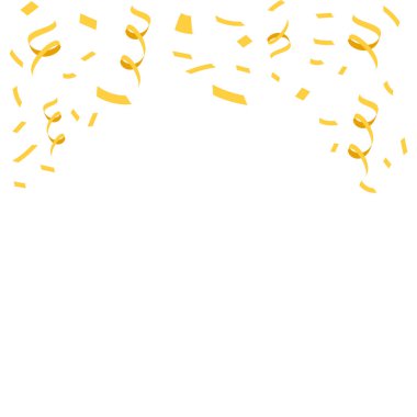 Soyut Sarı Konfeti Kurdele Partisi Dekorasyonları