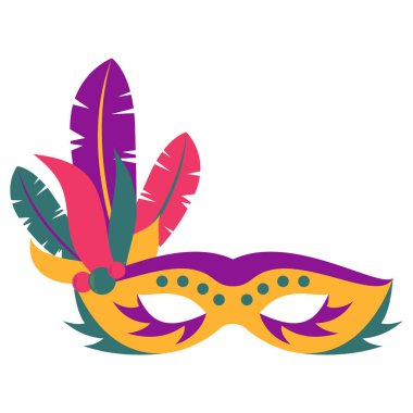 Colorful Mardi Gras Mask Illustration clipart