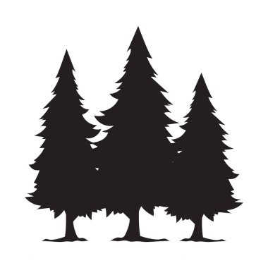 Düz Minimalist Noel Ağacı Silüeti