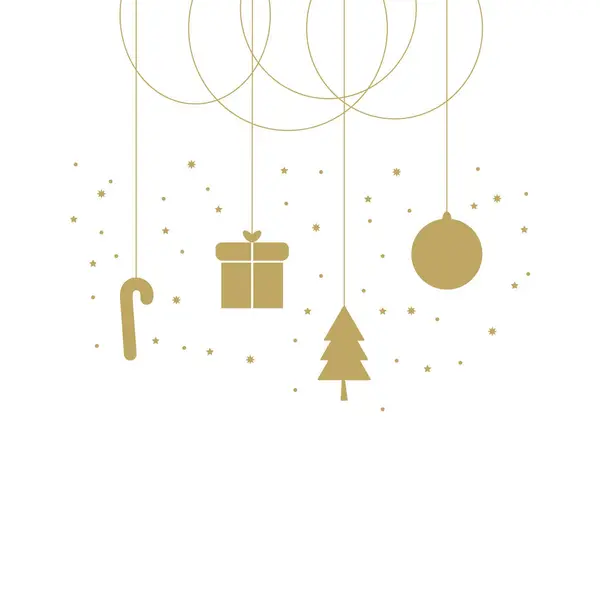 Altın Minimalist Noel Sınır Dekorasyonu