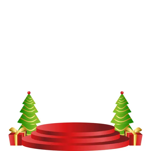 Noel Kırmızı Kürsü Dekorasyonu
