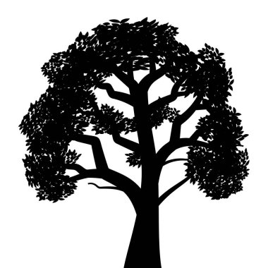 Flat Minimalist Tree Silhouette clipart