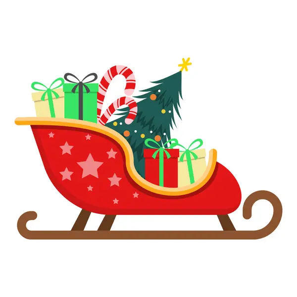 Hediye Yığını ile Noel Kızağı İllüstrasyonu