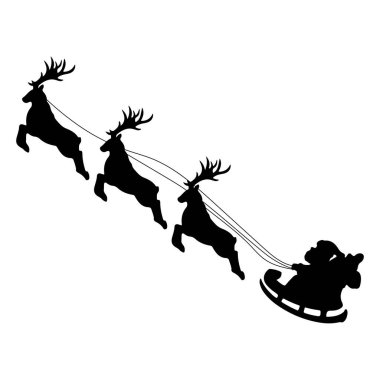 Noel Baba Kızak Silueti