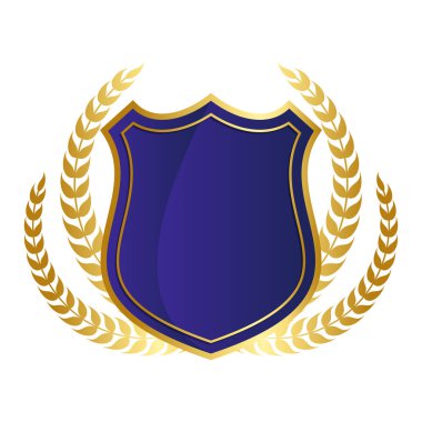 Altın kalkan ile defne çelengi