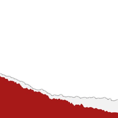 Kırmızı ve Beyaz Yırtık Kağıt Kesiği