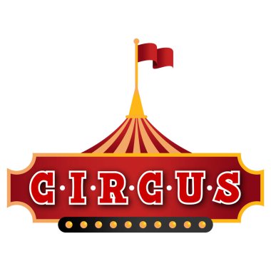 Eğlence Fuarı Sirki Neon Tahta İllüstrasyonu