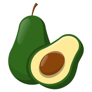 Modern Avokado Meyve Çizimi