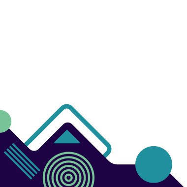 Yuvarlak Geometrik Memphis Köşesi