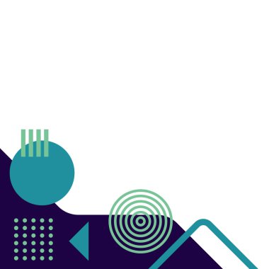 Yuvarlak Geometrik Memphis Köşesi