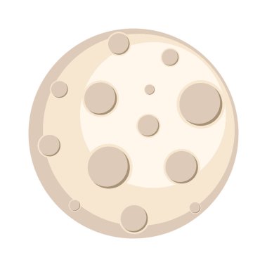 Düz Minimalist Ay Çizimi