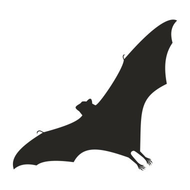 Düz Cadılar Bayramı Yarasa Silüeti